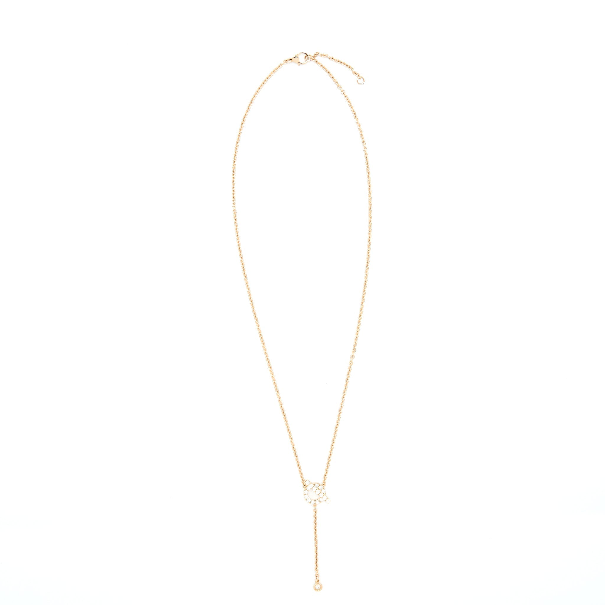 HERMES FINESSE LARIAT NECKLACE ROSE GOLD WITH DIAMONDS