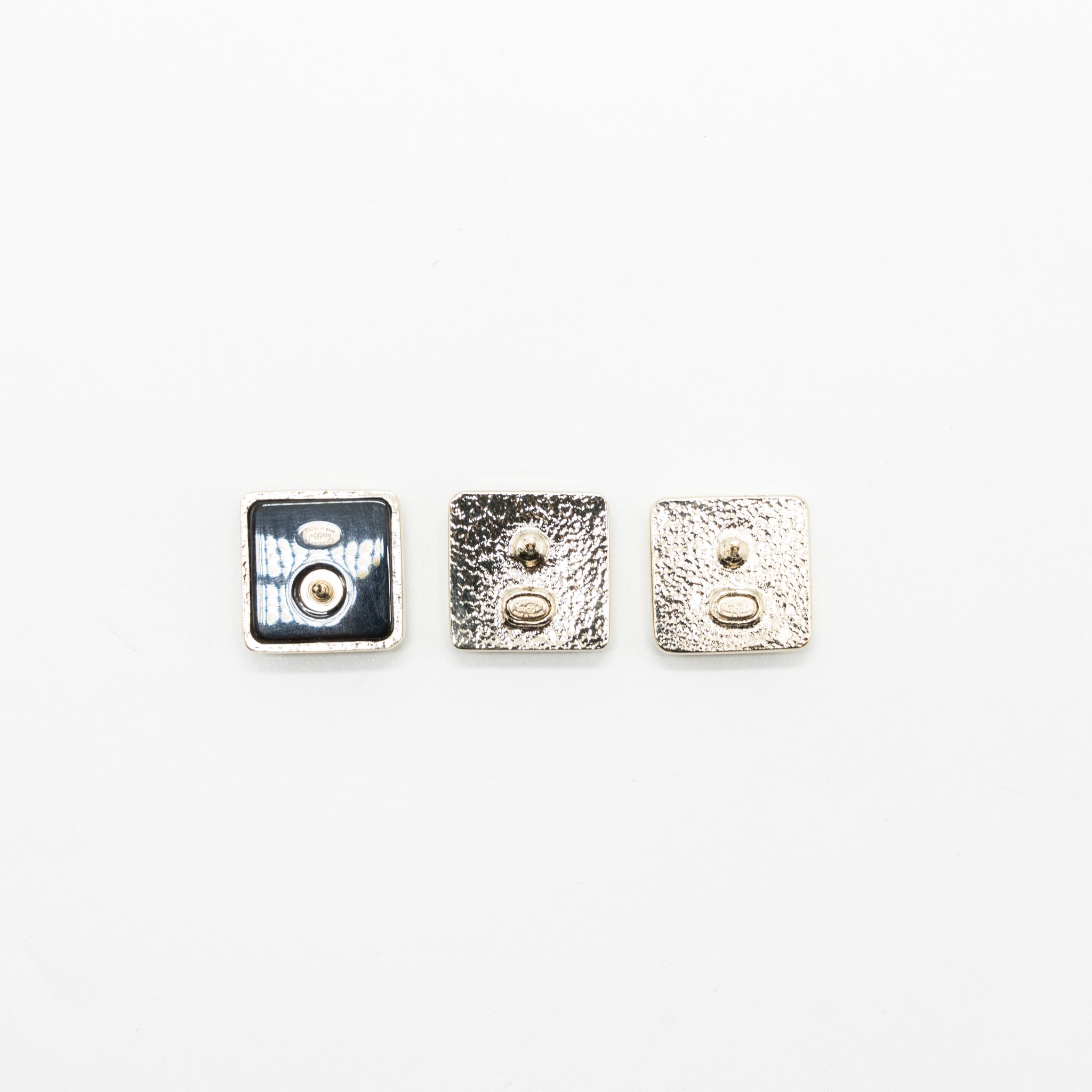 CHANEL 3 PINS SQUARE BROOCH LGHW