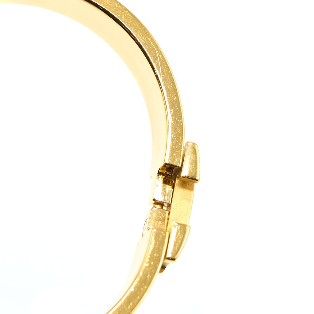 HERMES CLIC H BRACELET GREY GOLD TONE