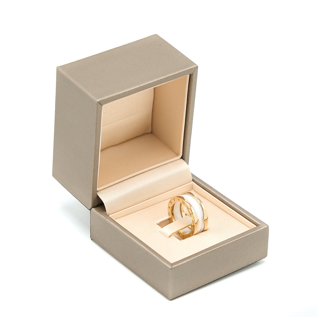 BVLGARI B.ZERO RING TWO BAND CERAMIC ROSE GOLD