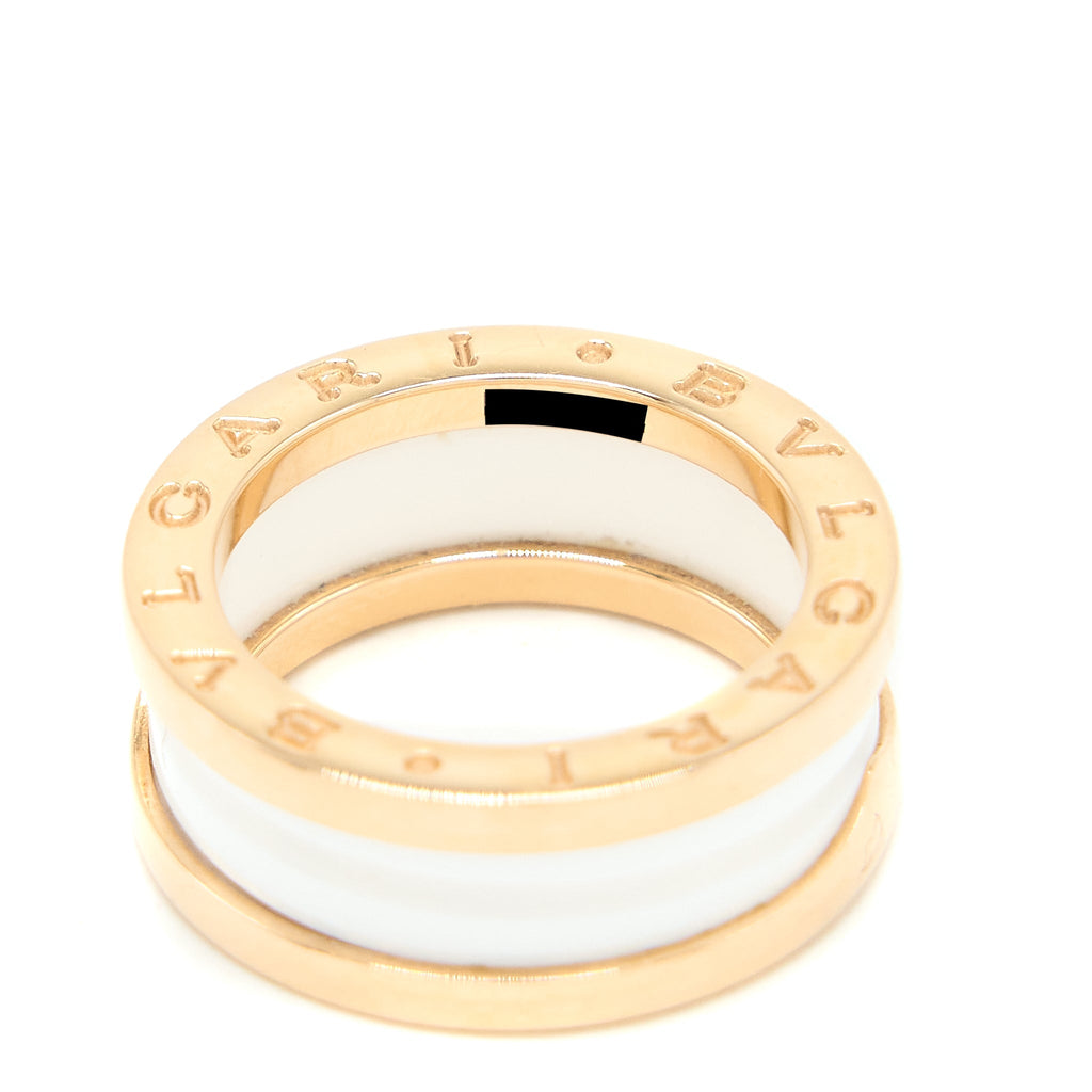 BVLGARI B.ZERO RING TWO BAND CERAMIC ROSE GOLD
