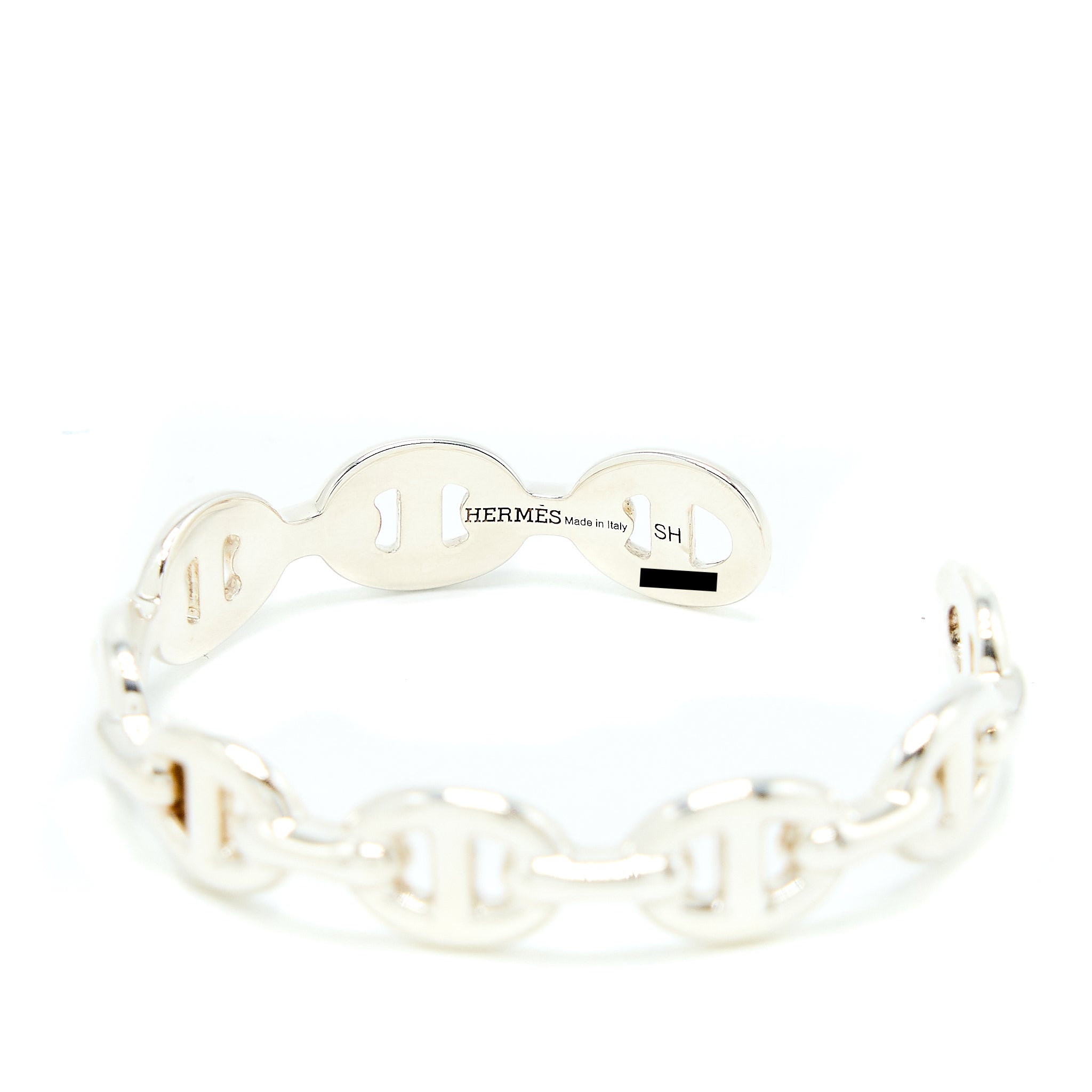 HERMES CHAINE D'ANCRE ENCHAINEE BRACELET SILVER