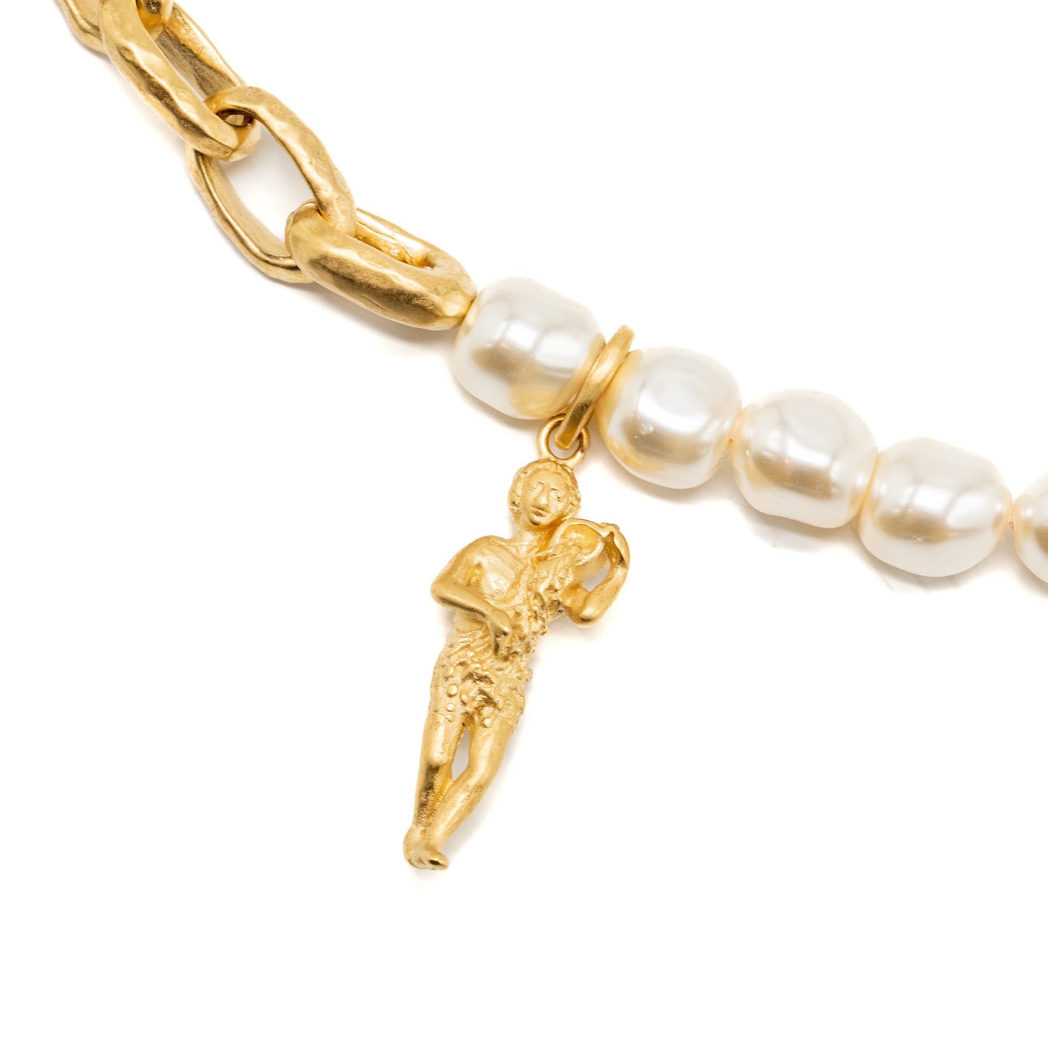 DIOR AQURIUS AND STAR NECKLACE PEARL/GOLD TONE