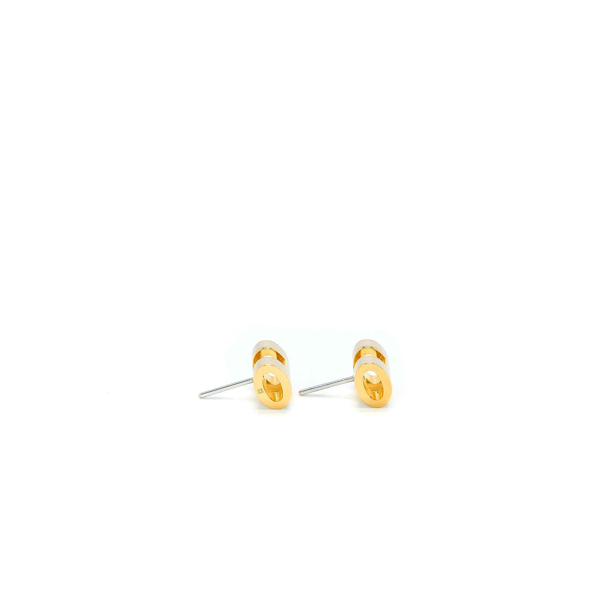 HERMES MINI POP H EARRINGS MARRON GLACE GHW