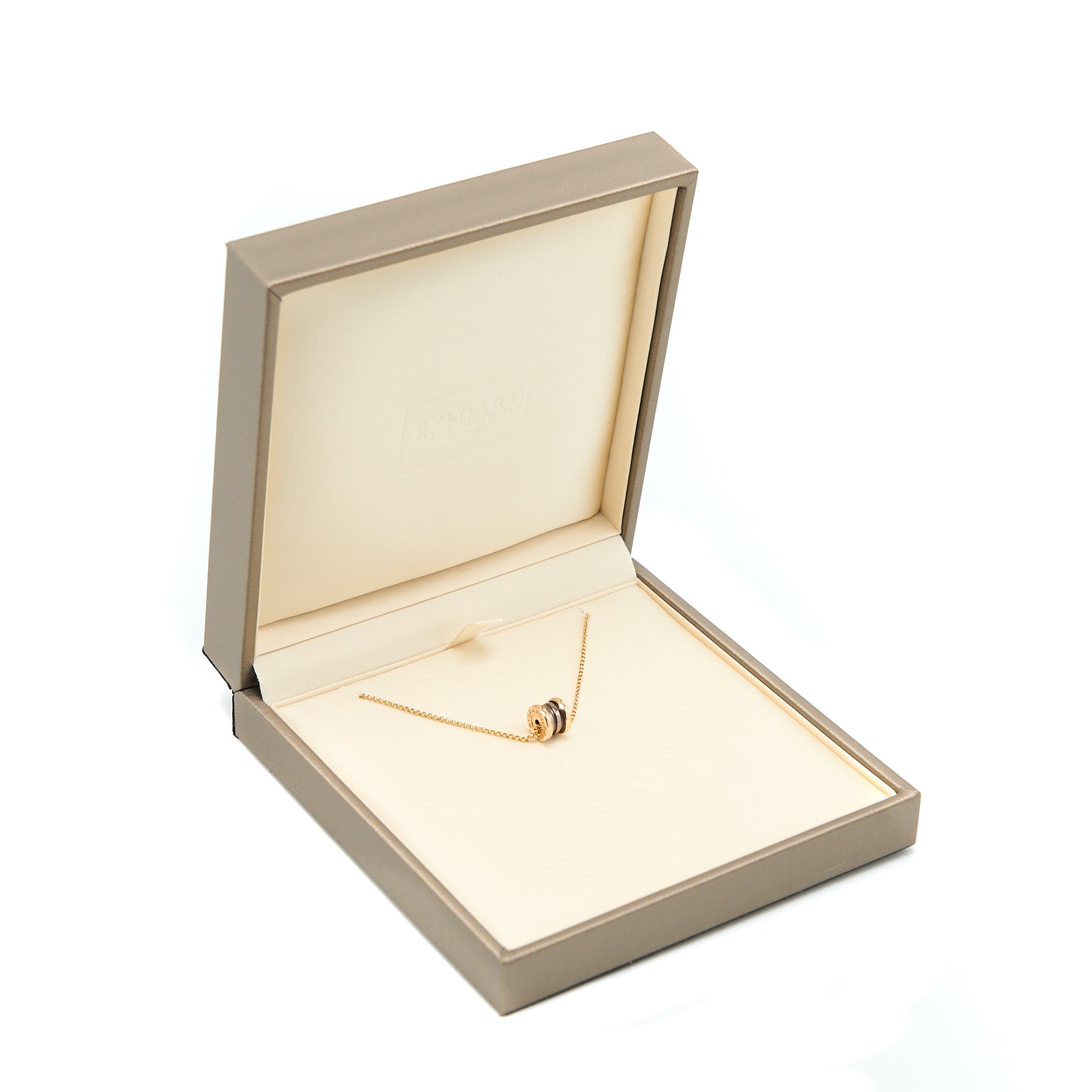 BVLGARI B.ZERO NECKLACE ROSE GOLD, CERAMIC BRONZE