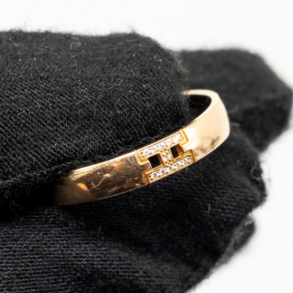 HERMES EVER HERAKLES WEDDING BAND ROSE GOLD, DIAMONDS