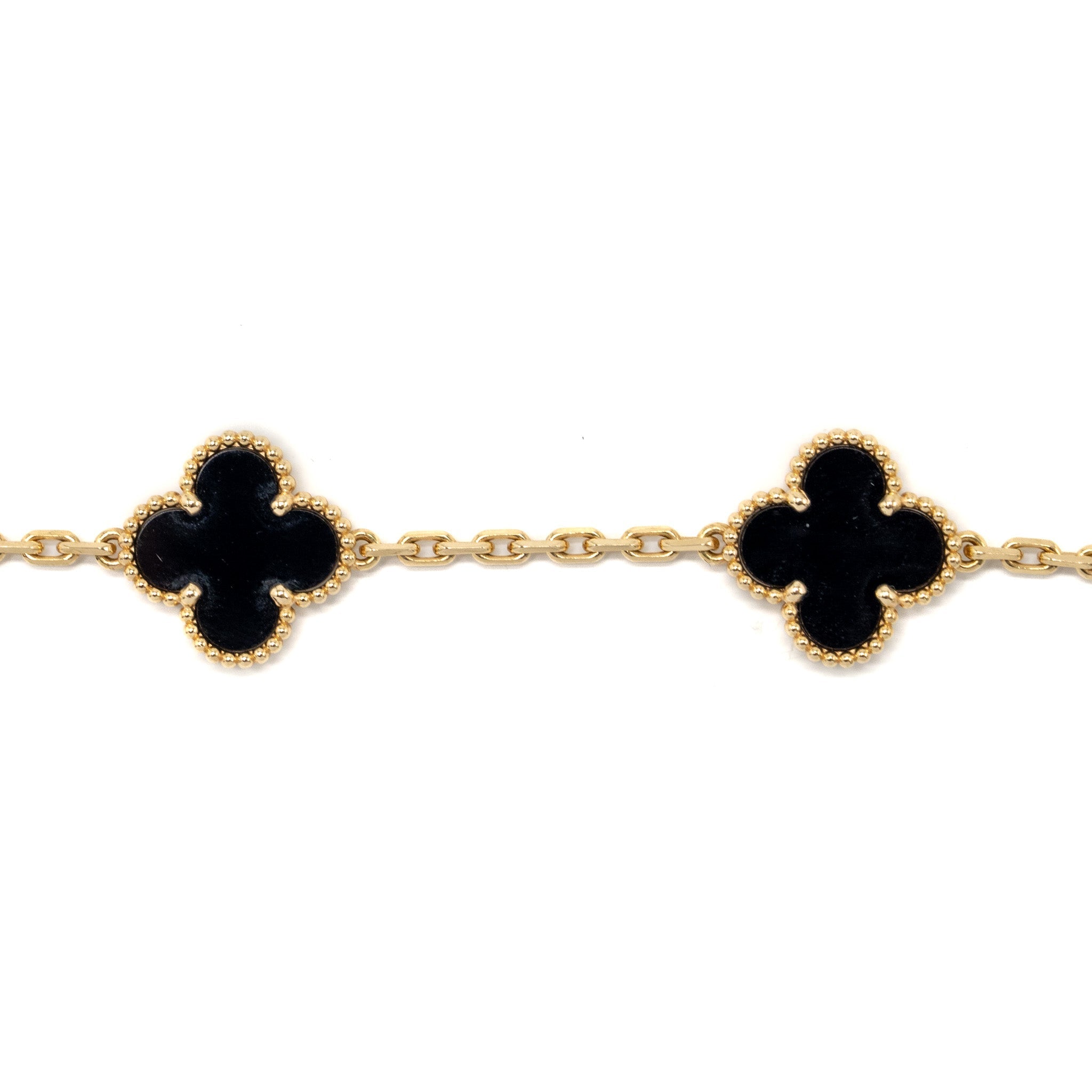 VAN CLEEF & ARPELS ALHAMBRA BRACELET 5 MOTIF ONYX YELLOW GOLD