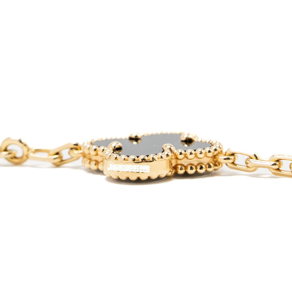 VAN CLEEF & ARPELS ALHAMBRA BRACELET 5 MOTIF ONYX YELLOW GOLD