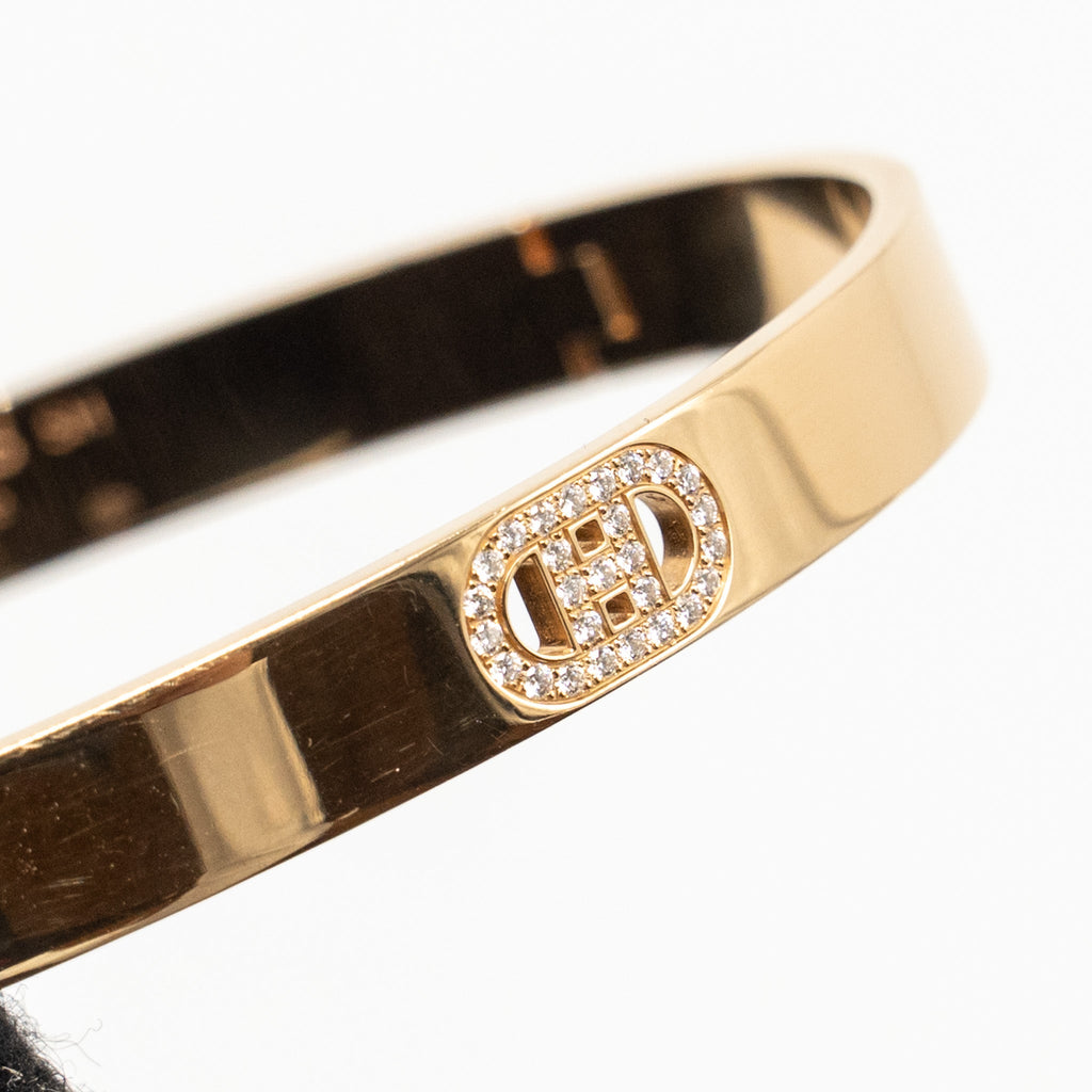 HERMES H D’ANCRE BRACELET ROSE GOLD/DIAMONDS