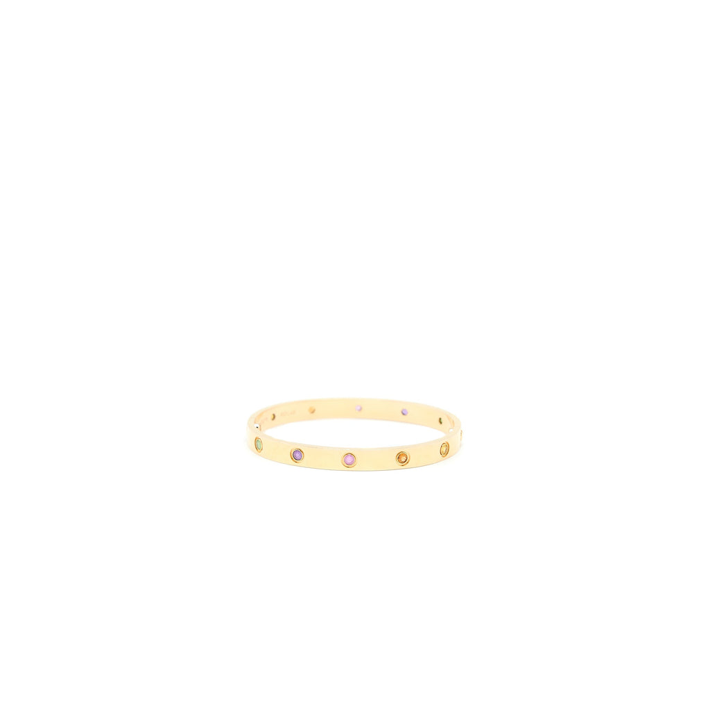 CARTIER LOVE BRACELET MULTI GEM RAINBOW ROSE GOLD