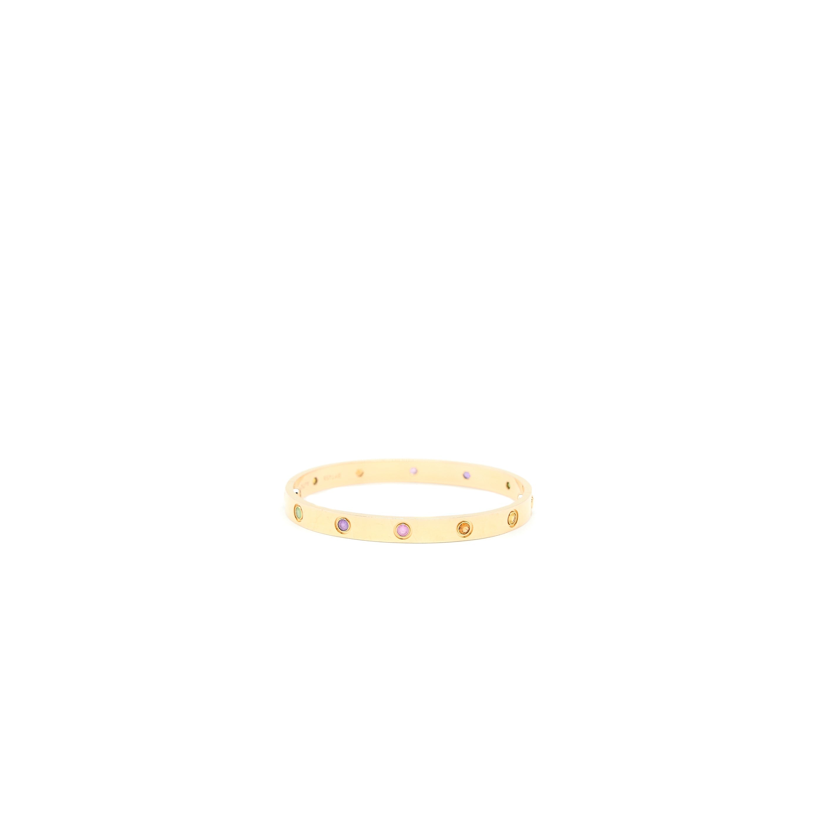 CARTIER LOVE BRACELET MULTI GEM RAINBOW ROSE GOLD