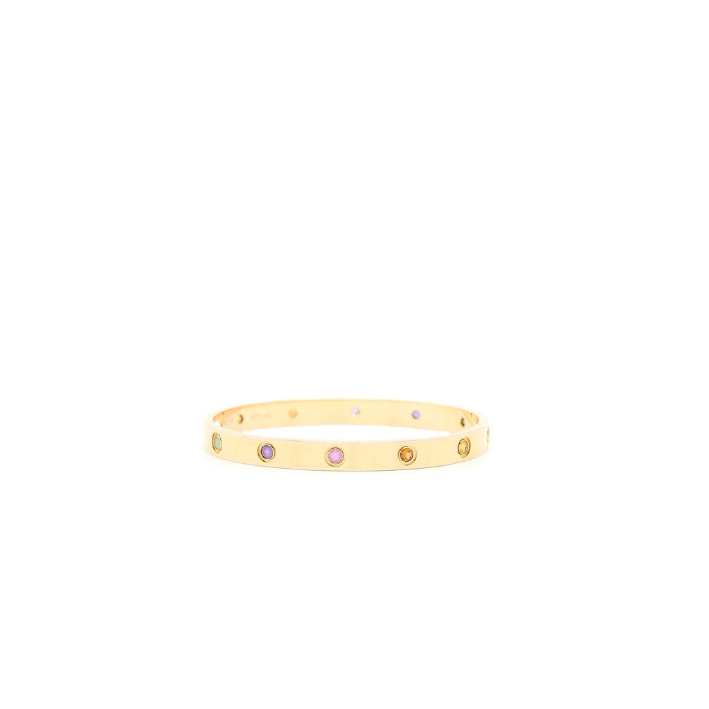 CARTIER LOVE BRACELET MULTI GEM RAINBOW ROSE GOLD