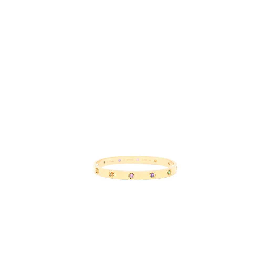 CARTIER LOVE BRACELET MULTI GEM RAINBOW ROSE GOLD