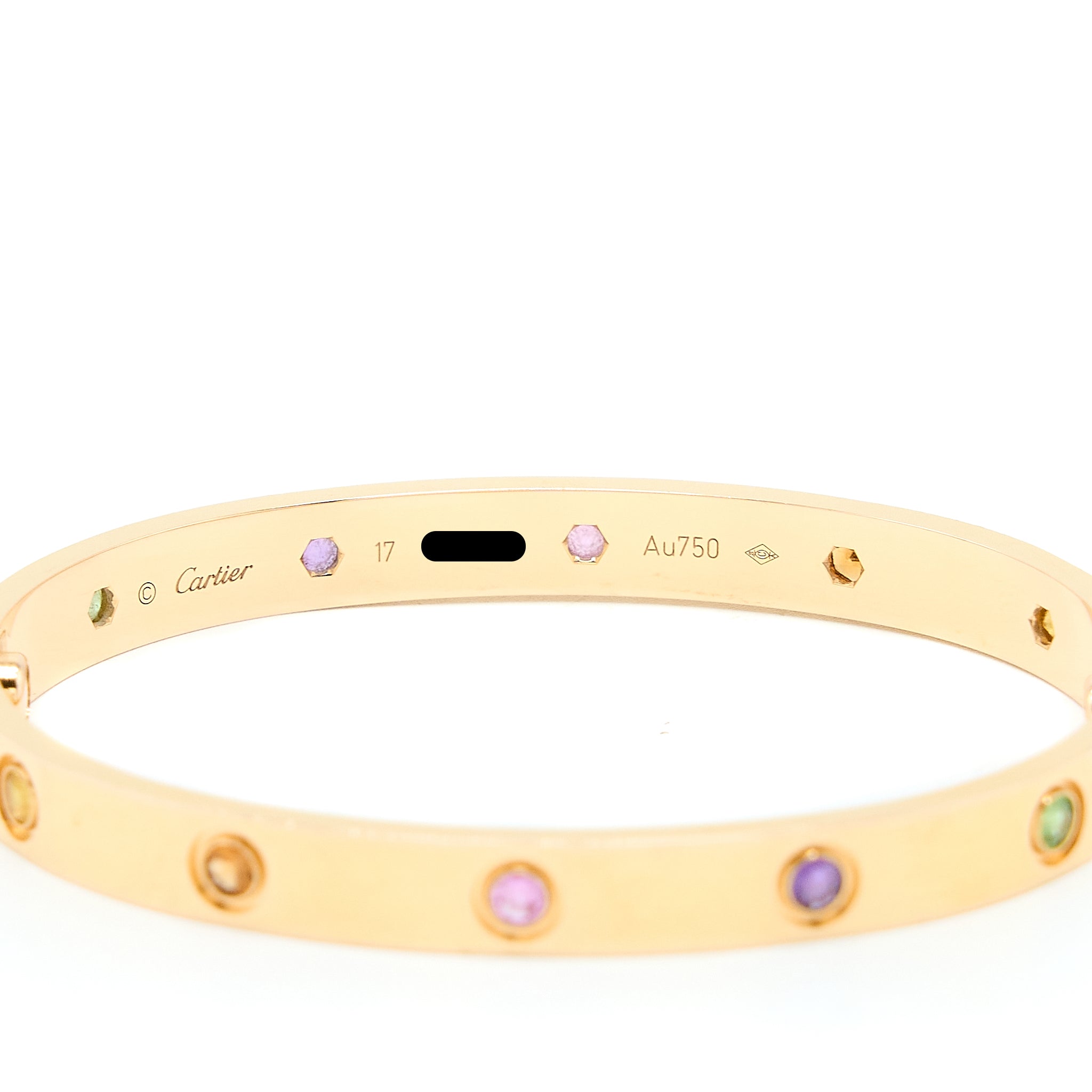 CARTIER LOVE BRACELET MULTI GEM RAINBOW ROSE GOLD