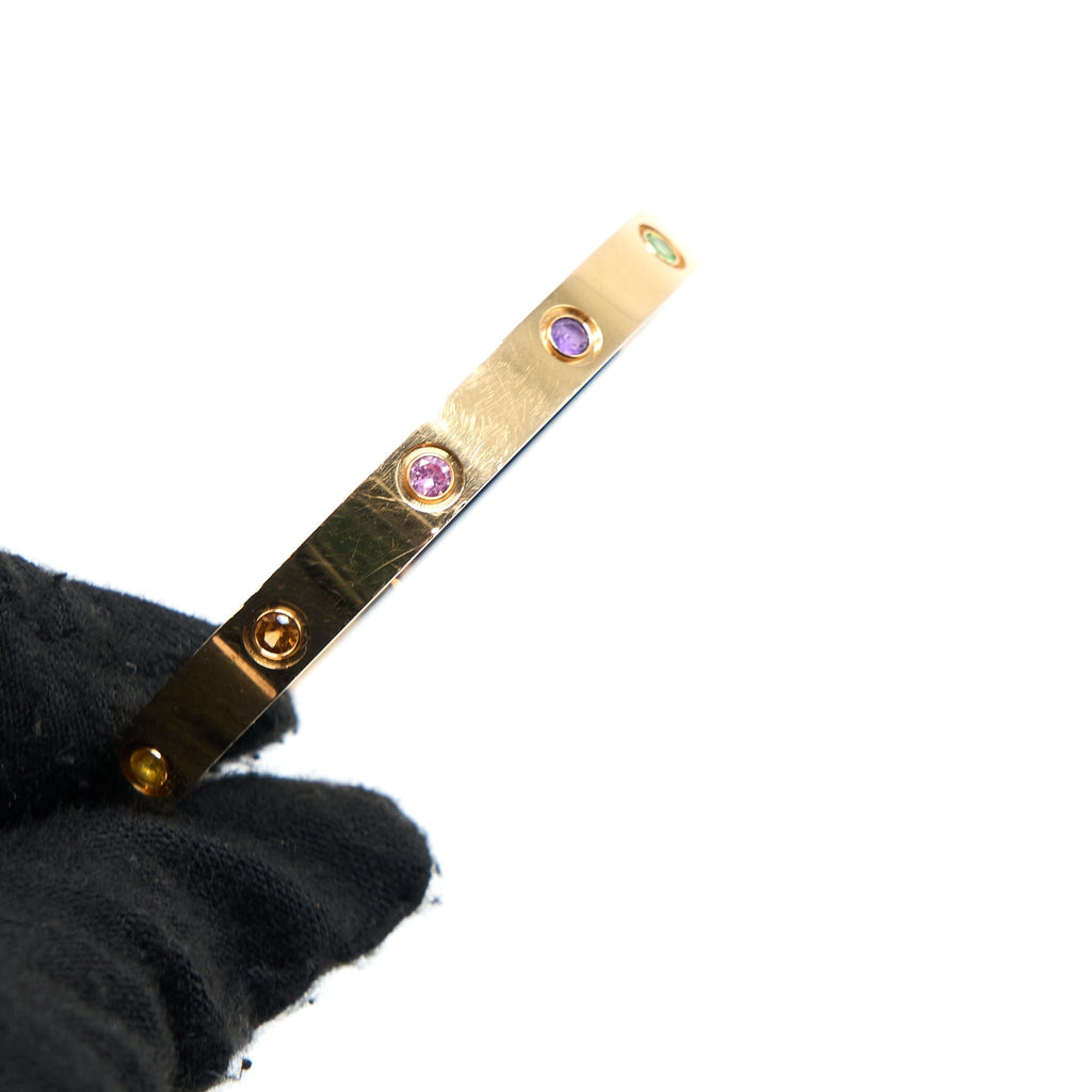 CARTIER LOVE BRACELET MULTI GEM RAINBOW ROSE GOLD
