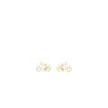 CHANEL CAMELLIA/HEART EARRINGS CRYSTAL LIGHT GOLD TONE