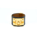 HERMES CDC BRACELET LIZARD BLACK GHW STAMP SQUARE N