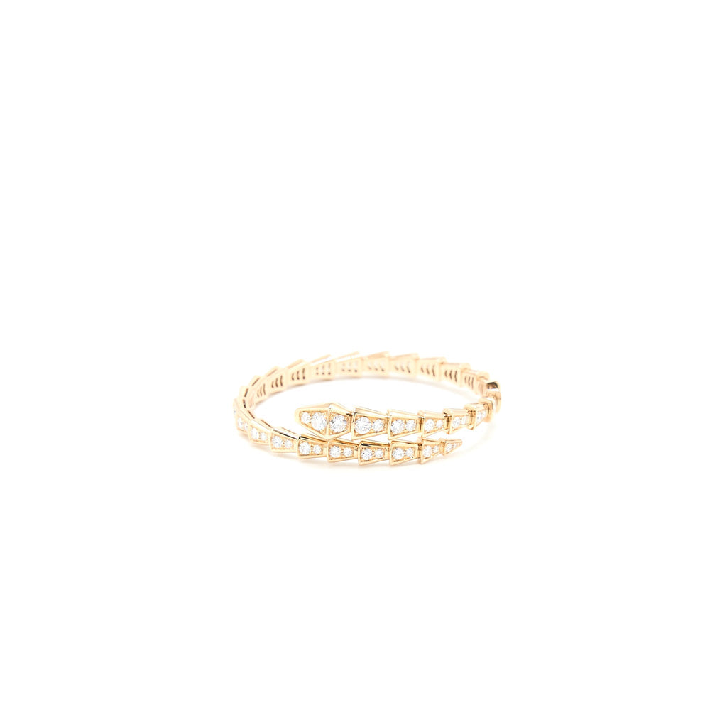 BVLGARI SERPENTI VIPER THIN BRACELET ROSE GOLD FULL DIAMONDS