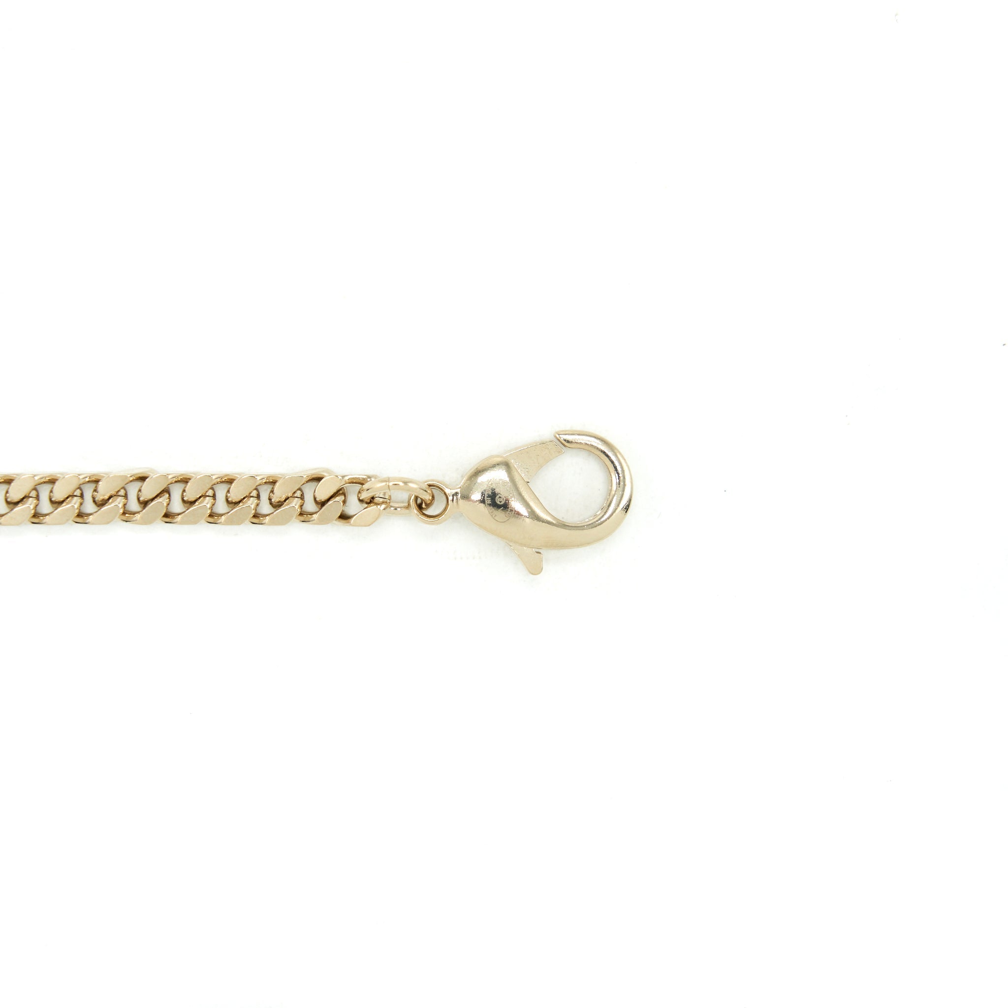 CHANEL MINI CC LOGO CHOKER / DOUBLE CHAIN BRACELET LIGHT GOLD TONE