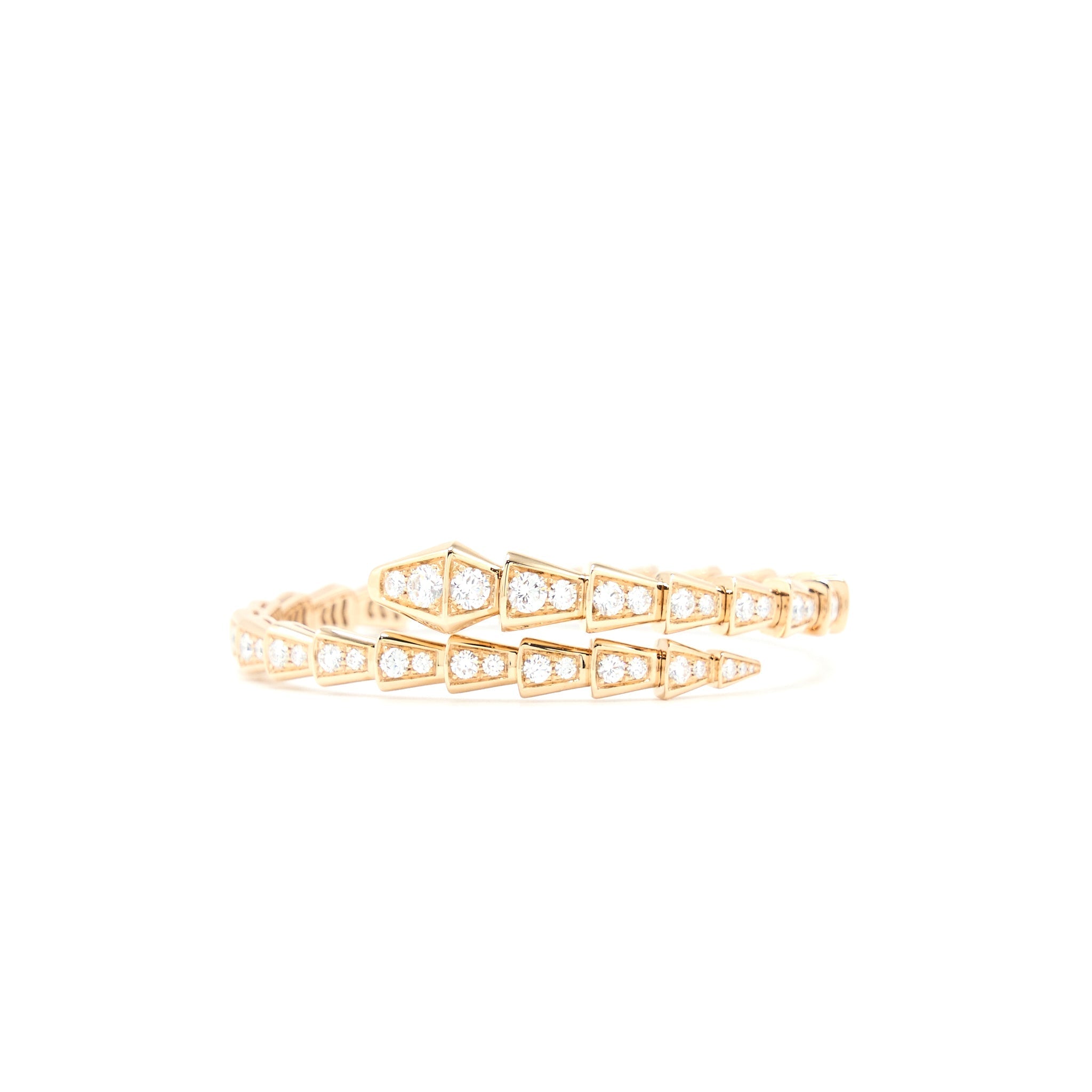 BVLGARI SERPENTI VIPER THIN BRACELET ROSE GOLD FULL DIAMONDS