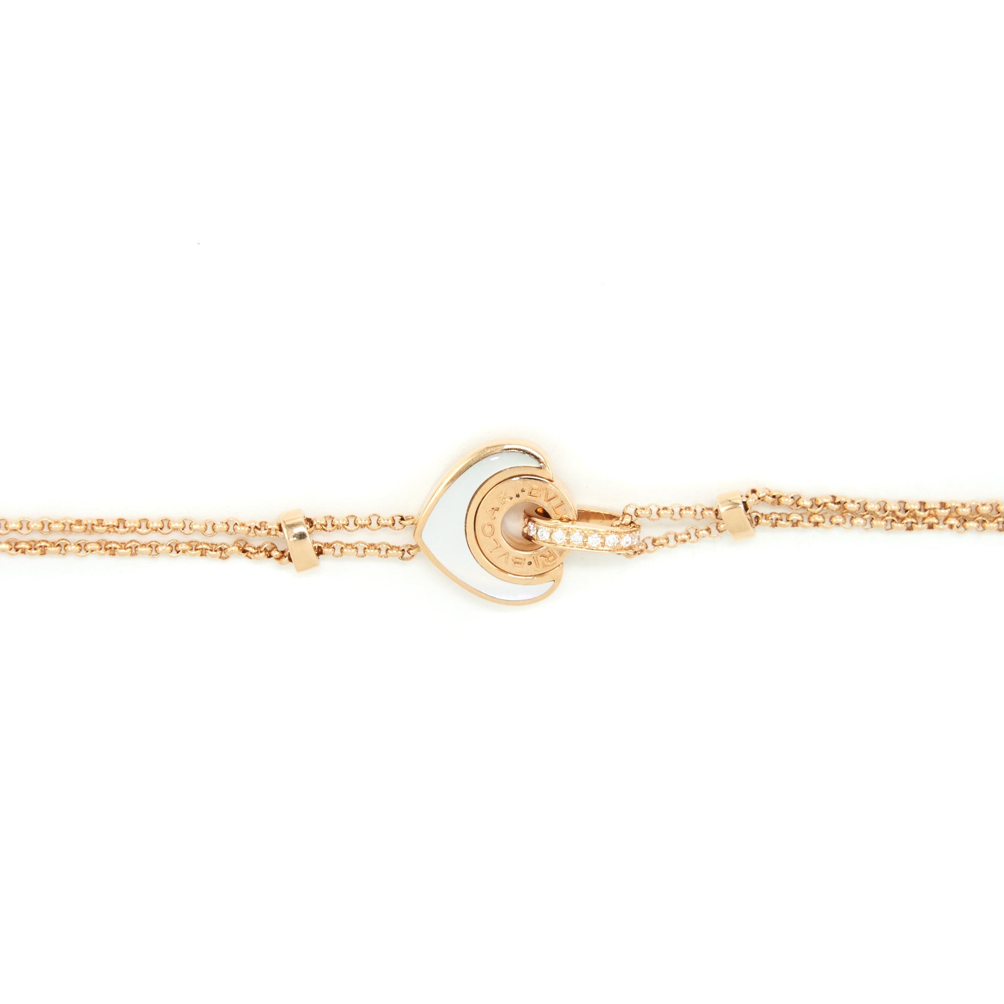 BVLGARI /MEDIUM COURSE BRACELET PINK GOLD AND MOTHER OF PEARL