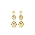 CHANEL 22C QUILTED DROP EARRINGS LIGHT GOLD TONE