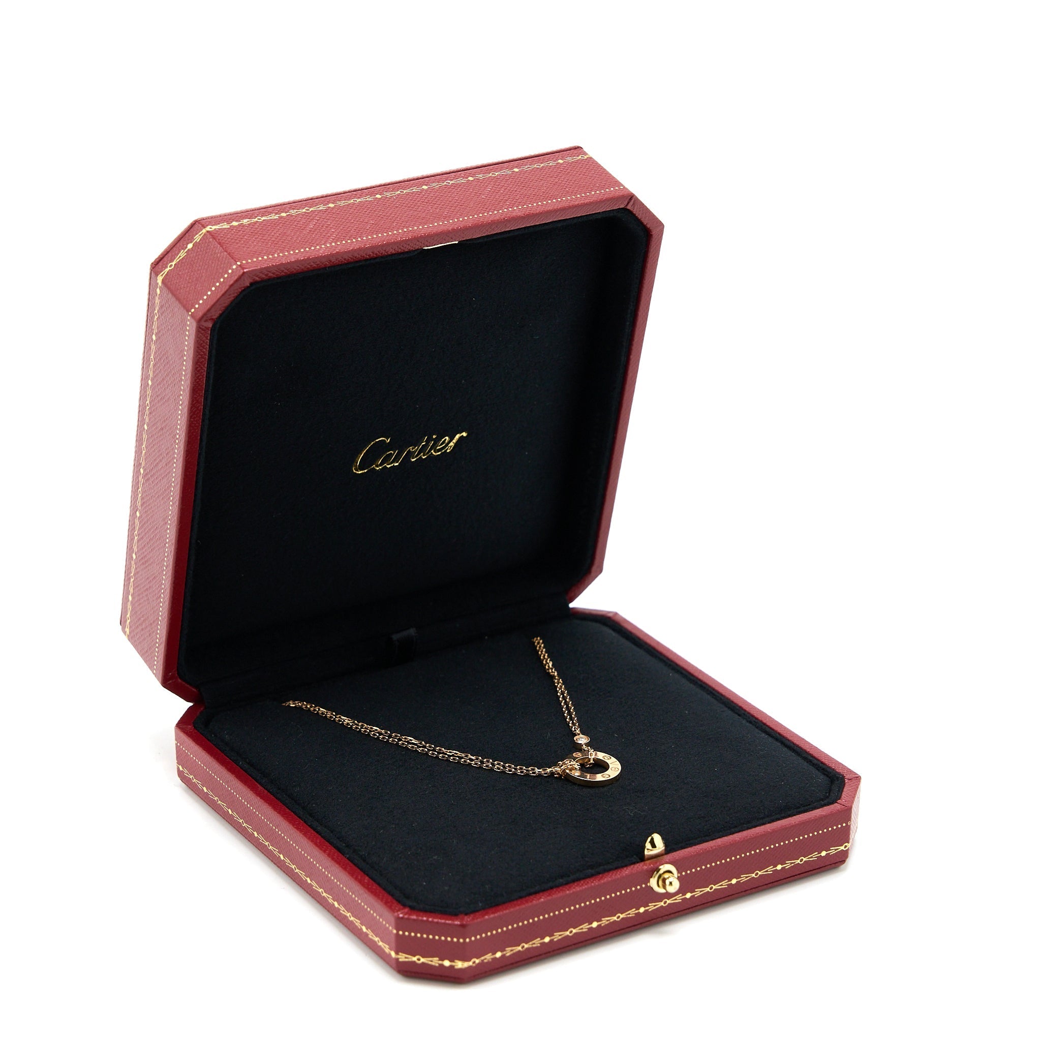 CARTIER LOVE NECKLACE 2 DIAMONDS ROSE GOLD