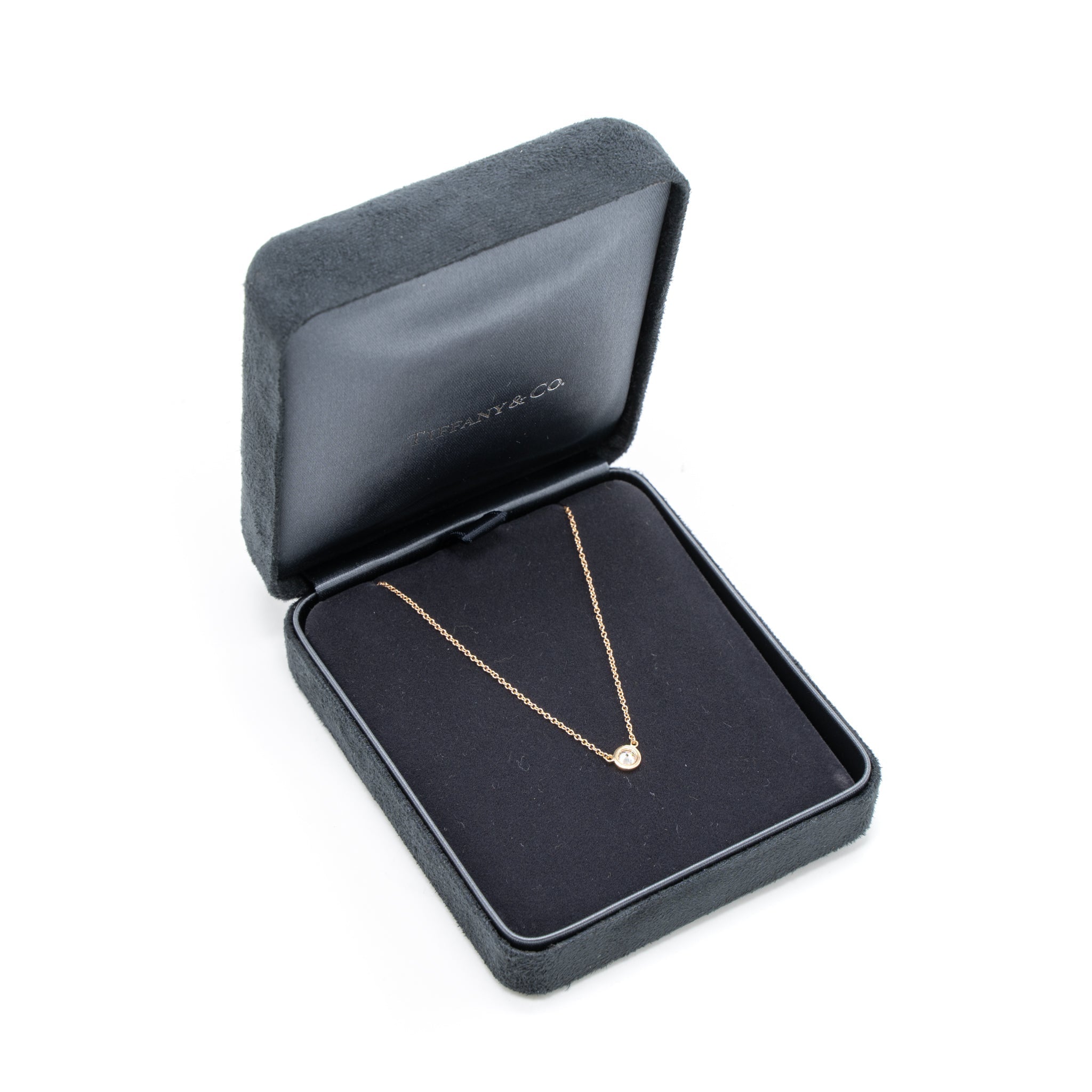 TIFFANY DIAMONDS BY THE YARD NECKLACE ROSE GOLD SINGLE DIAMOND