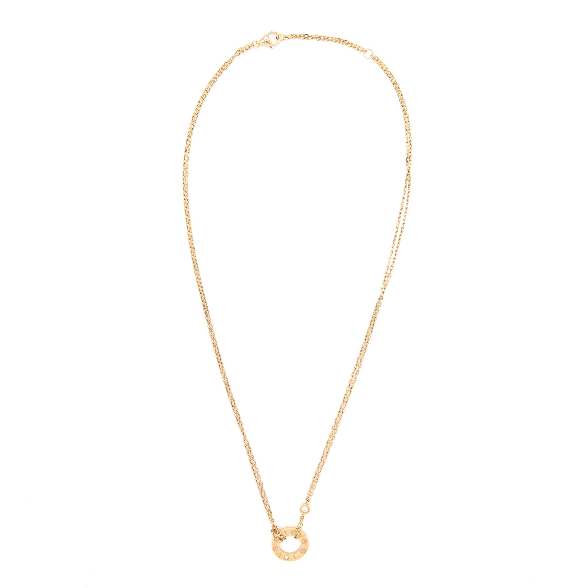 CARTIER LOVE NECKLACE 2 DIAMONDS ROSE GOLD