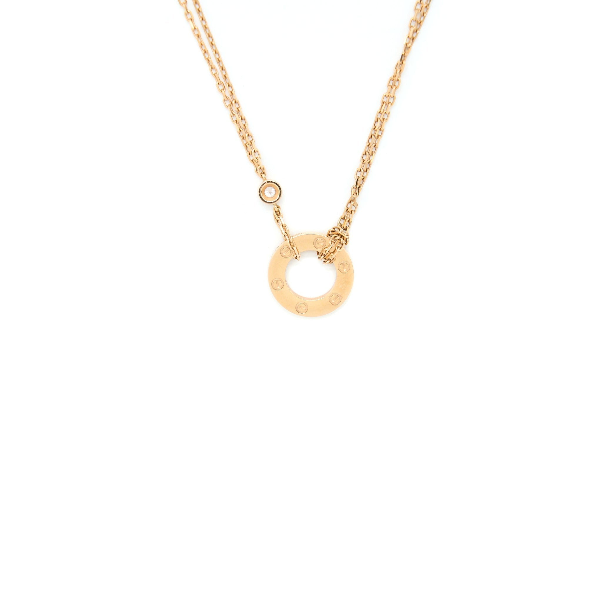 CARTIER LOVE NECKLACE 2 DIAMONDS ROSE GOLD