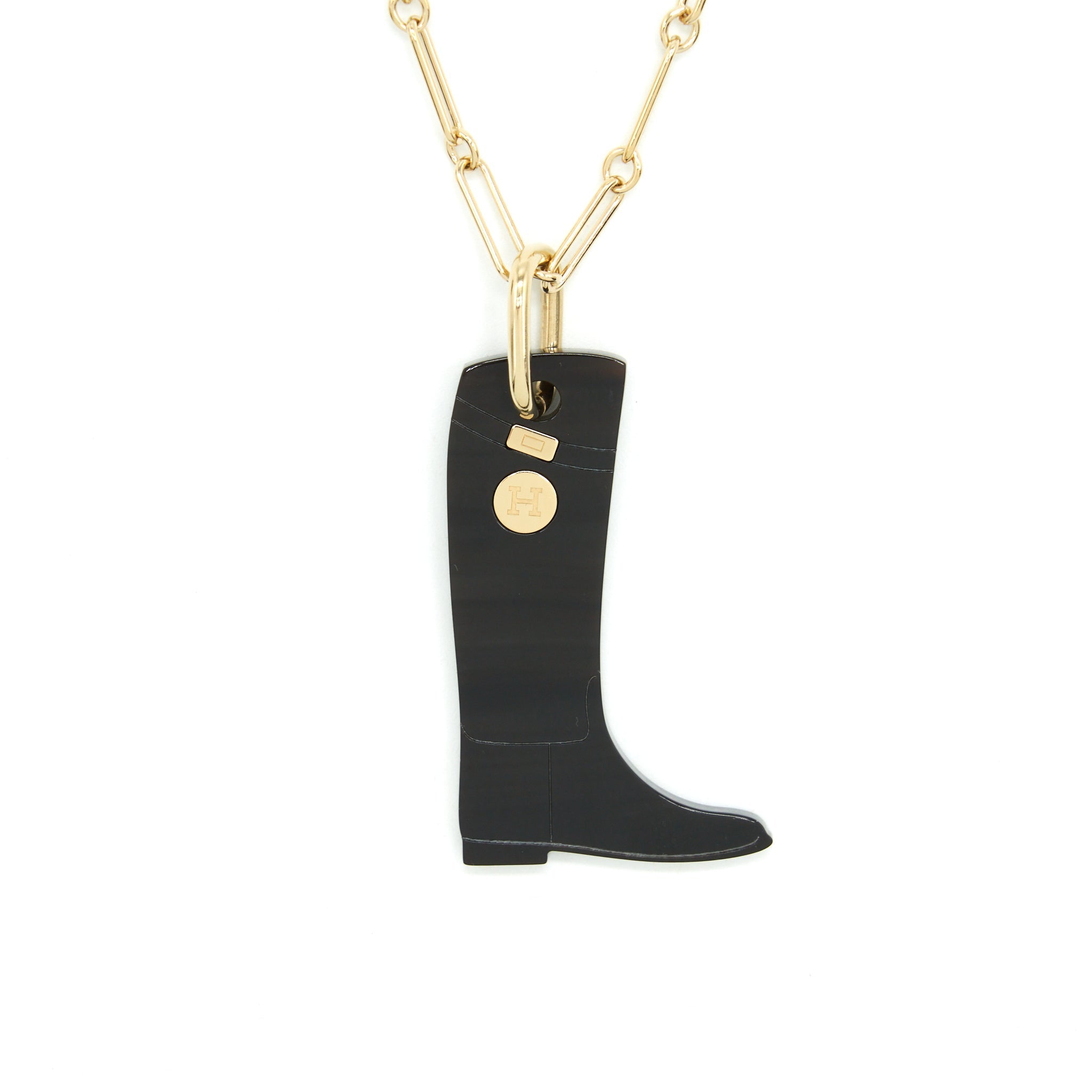 HERMES AMULETTE LAQUEE CAVALIER PENDANT