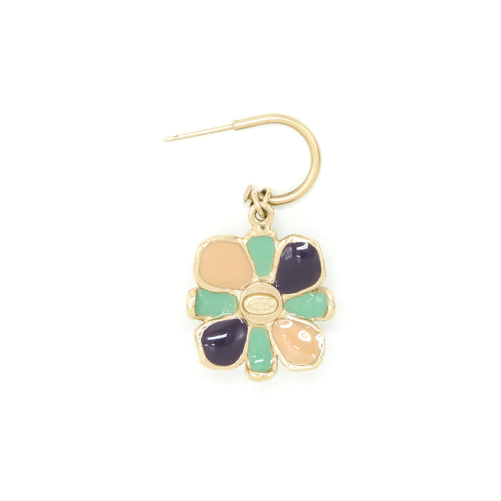 CHANEL GLASS DROP EARRINGS MULTI COLOR GHW