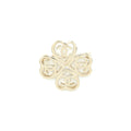 CHANEL CC LOGO HEART CLOVER BROOCH LIGHT GOLD TONE