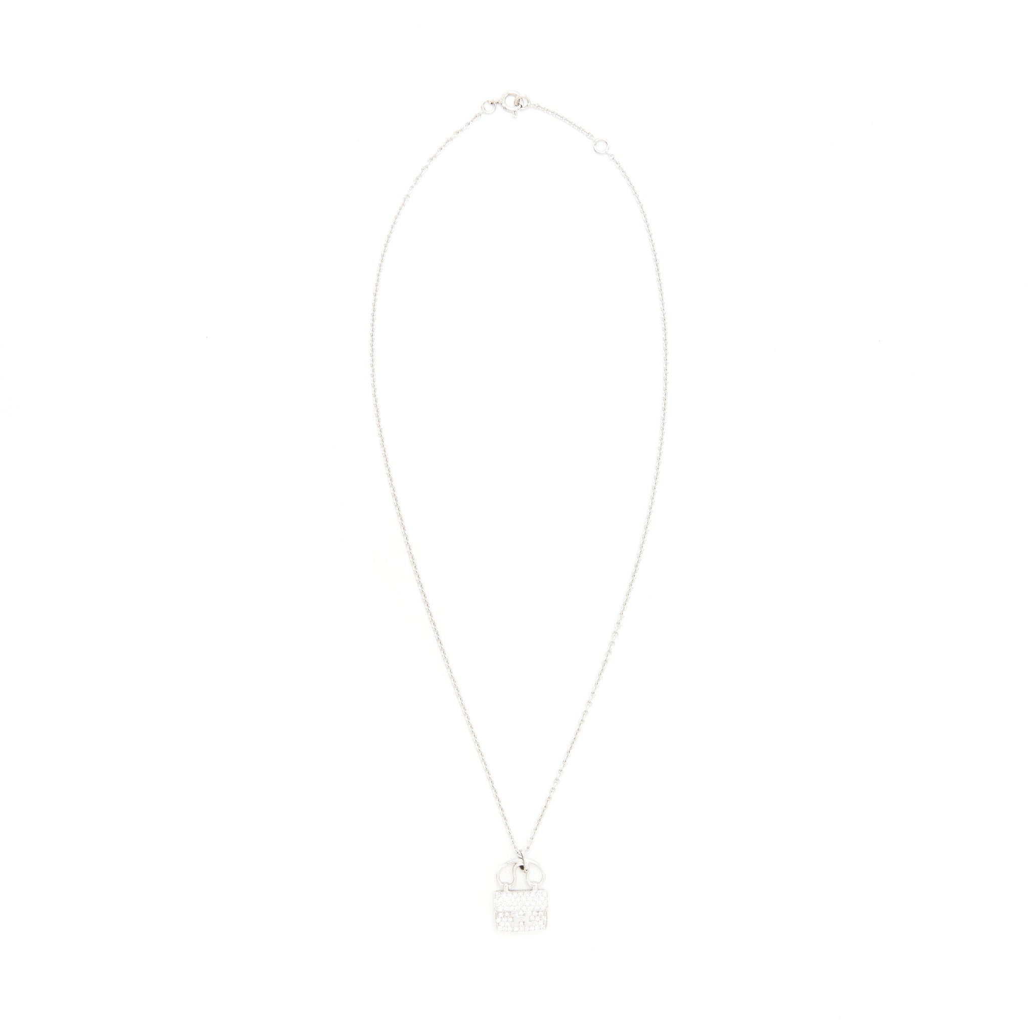 HERMES AMUELETTE PENDANT, SMALL MODAL WHITE GOLD SET WITH DIAMONDS