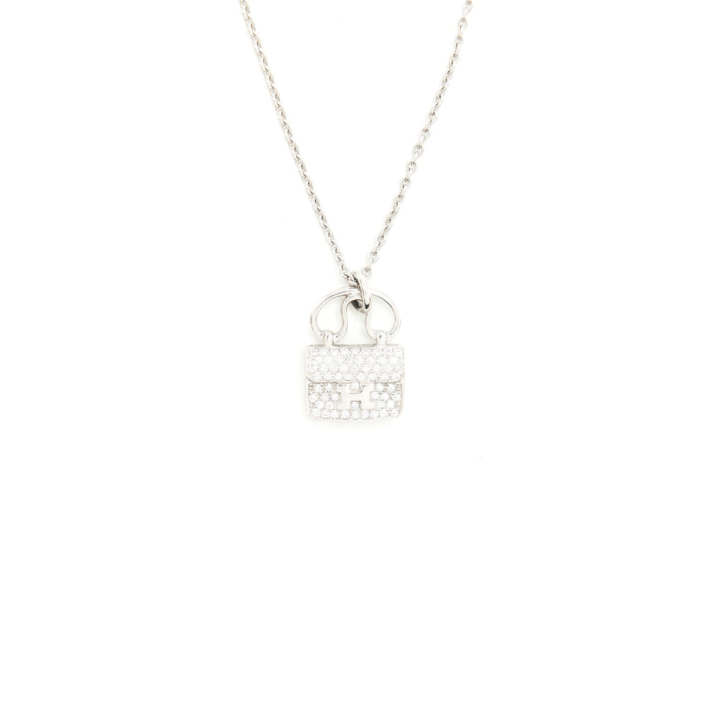 HERMES AMUELETTE PENDANT, SMALL MODAL WHITE GOLD SET WITH DIAMONDS