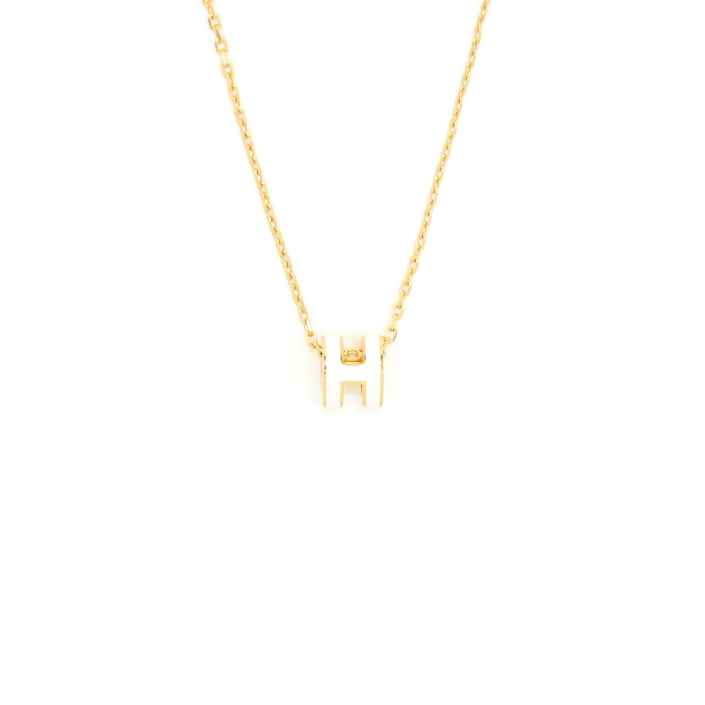 HERMES MINI POP H PENDANT BLANC GHW