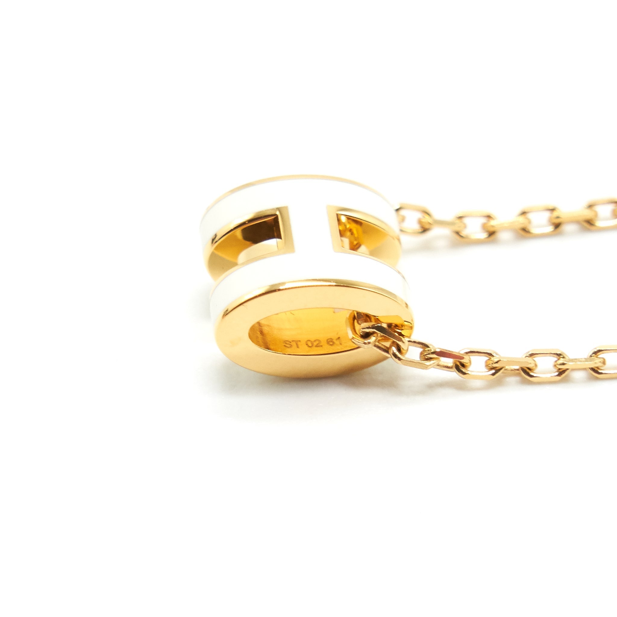 HERMES MINI POP H PENDANT BLANC GHW