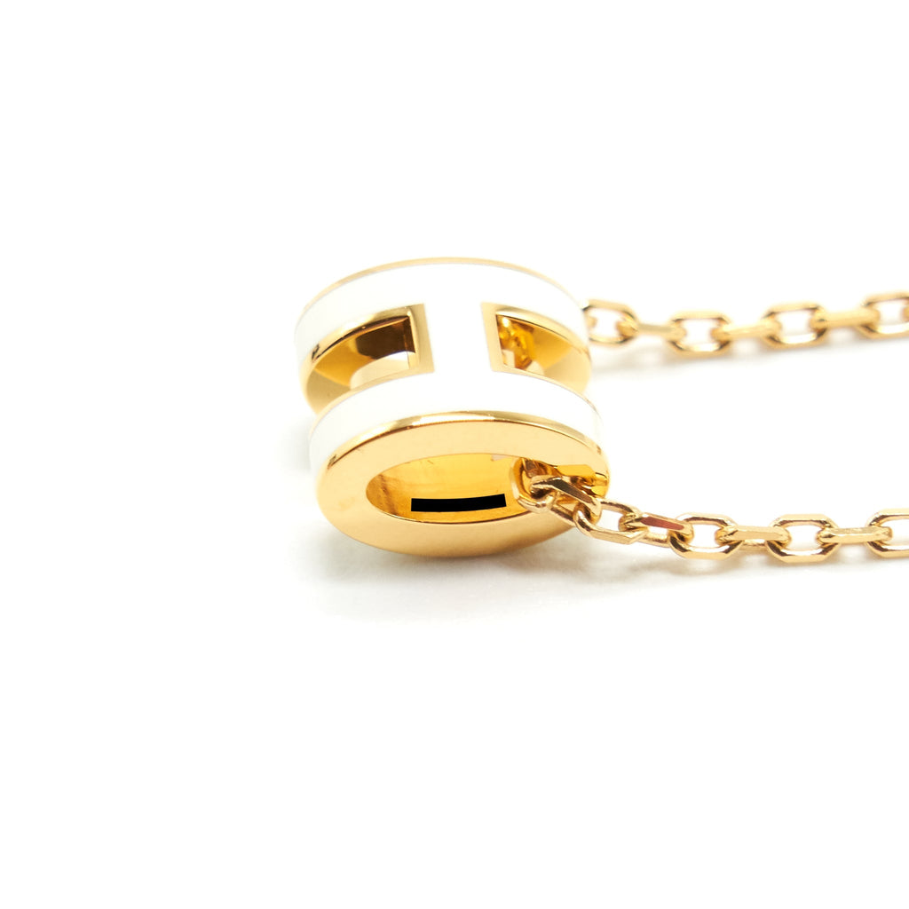 HERMES MINI POP H PENDANT BLANC GHW