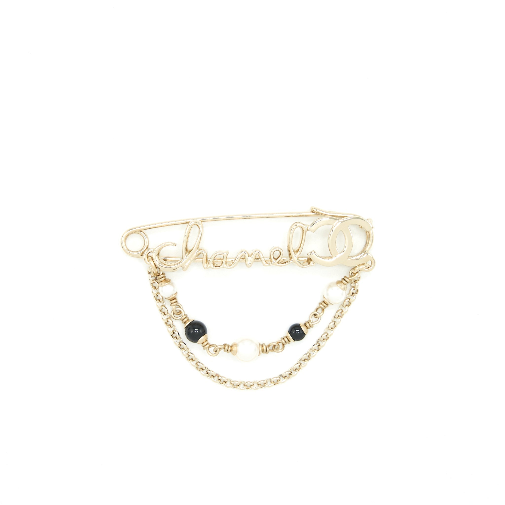 CHANEL 22P PIN / LETTER BROOCH LGHW