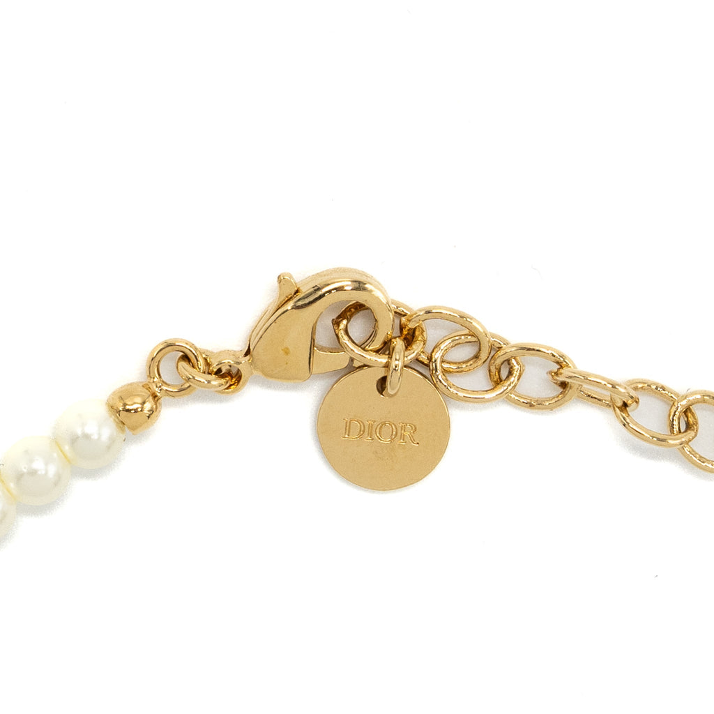 DIOR REVOLUTION NECKLACE RESIN PEARLS GHW