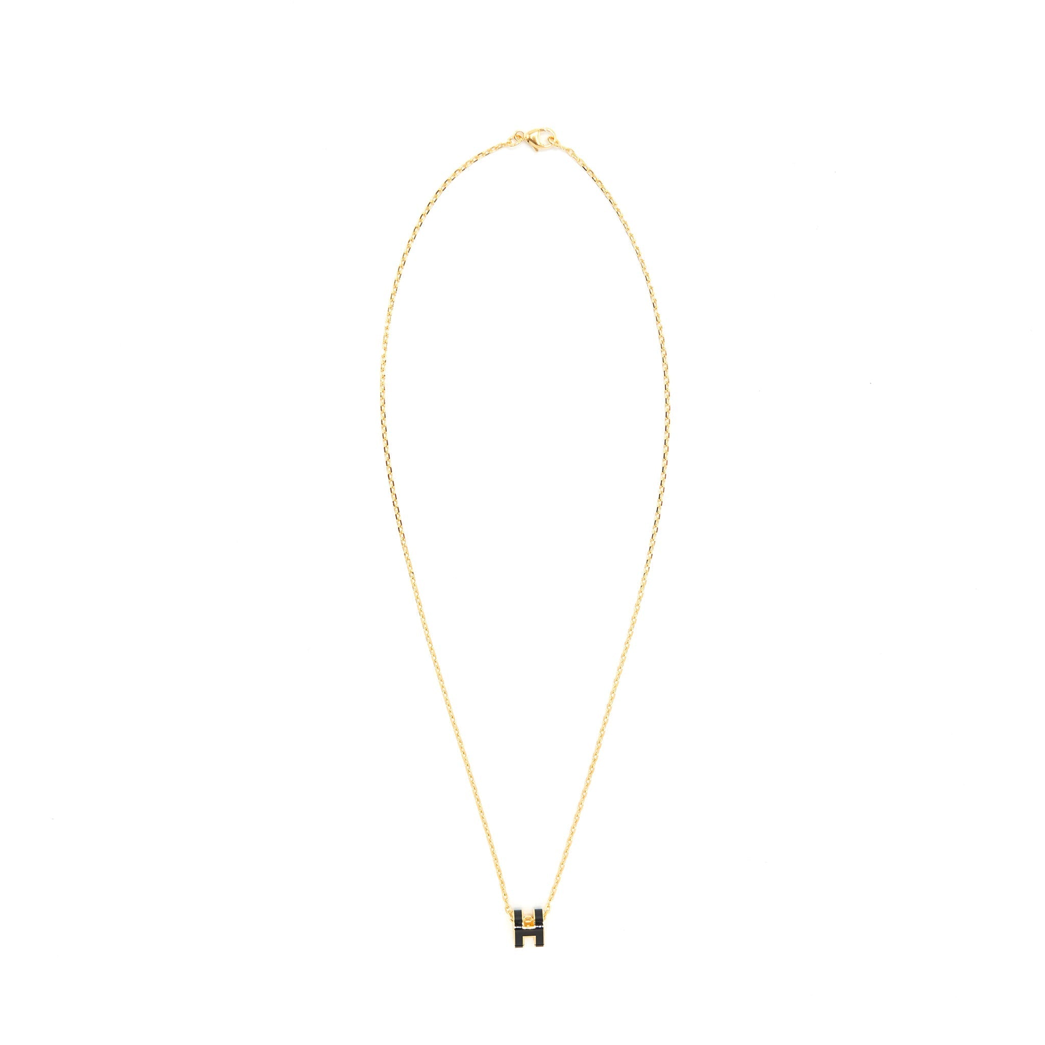HERMES MINI POP H NECKLACE BLACK GHW