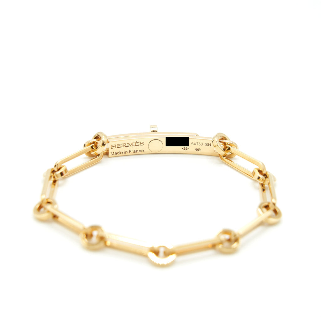 HERMES KELLY CHAIN BRACELET YELLOW GOLD WITH DIAMONDS