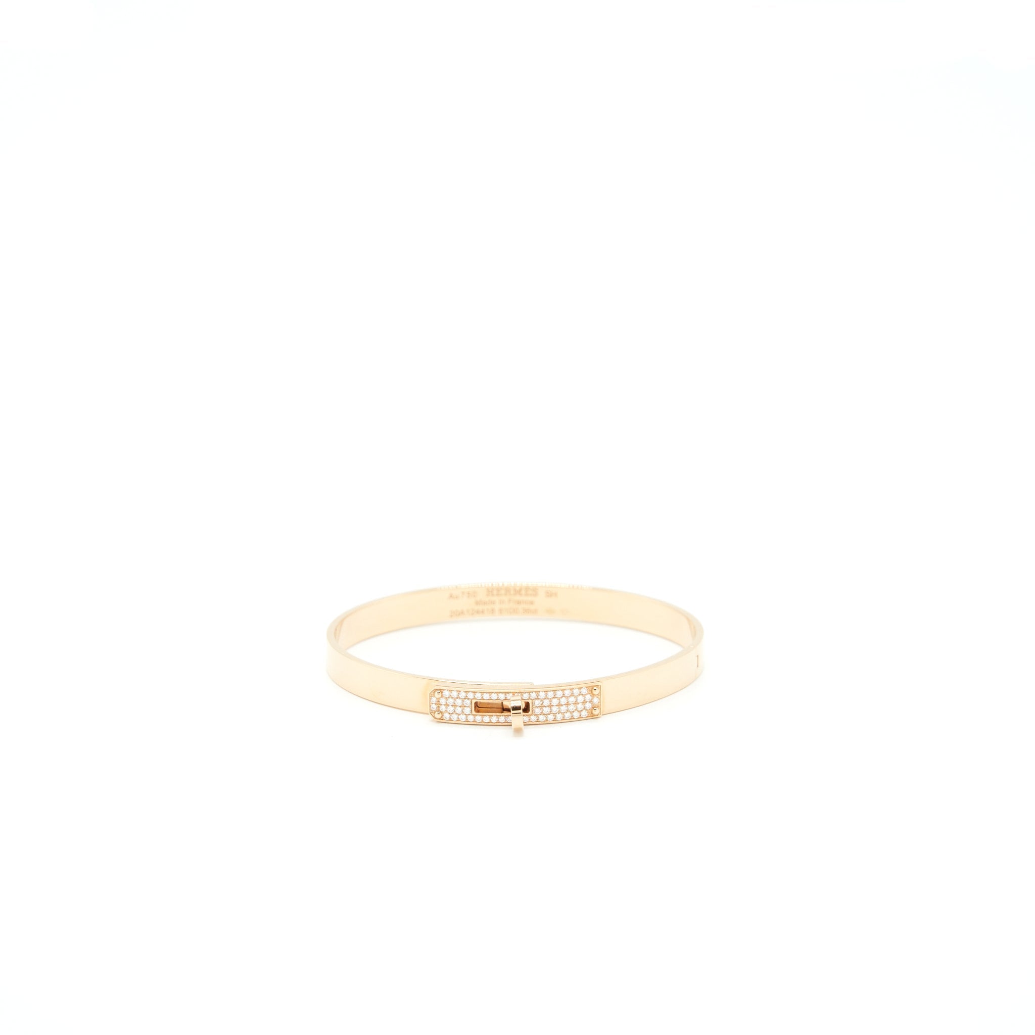 HERMES KELLY BRACELET SMALL MODE ROSE GOLD WITH DIAMONDS