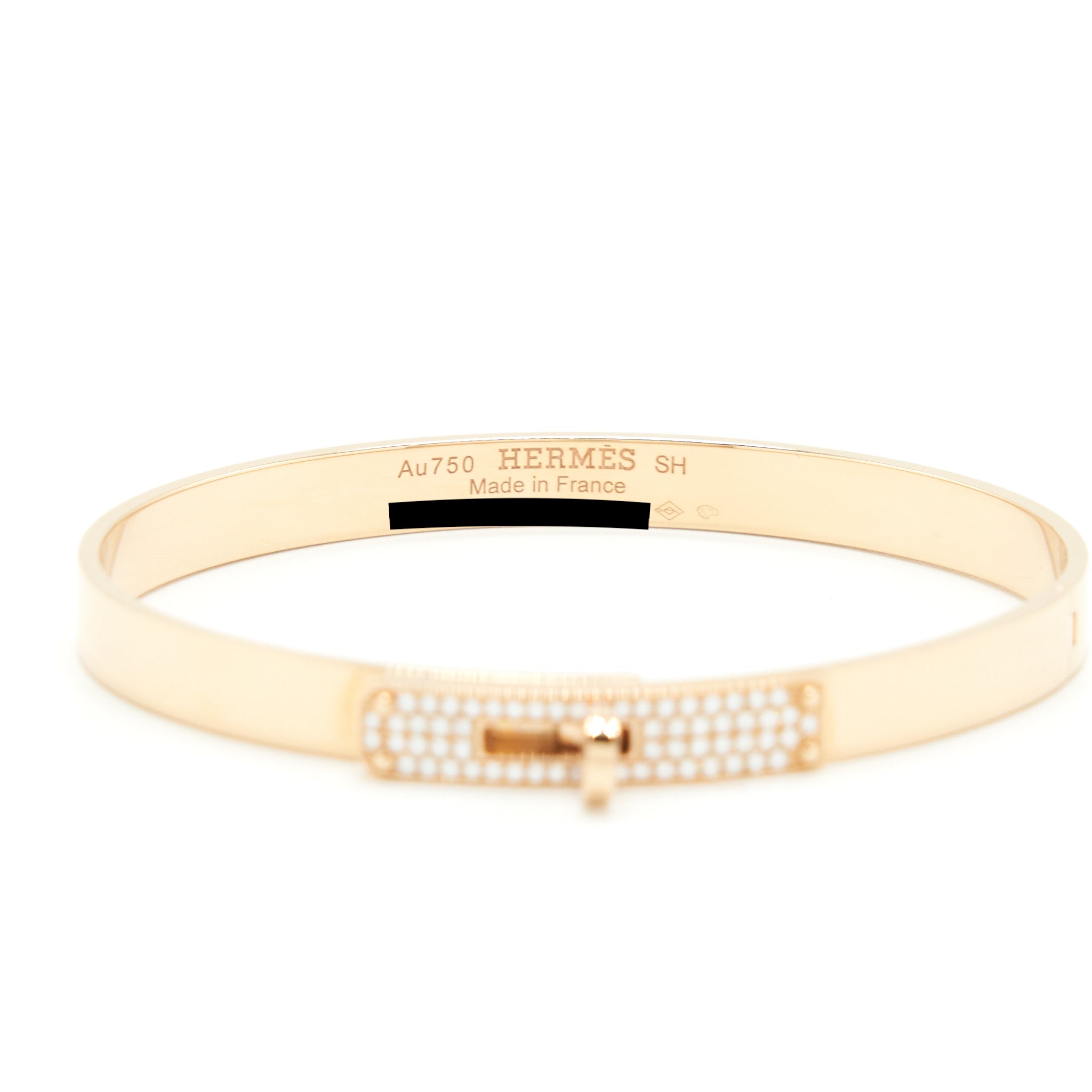 HERMES KELLY BRACELET SMALL MODE ROSE GOLD WITH DIAMONDS