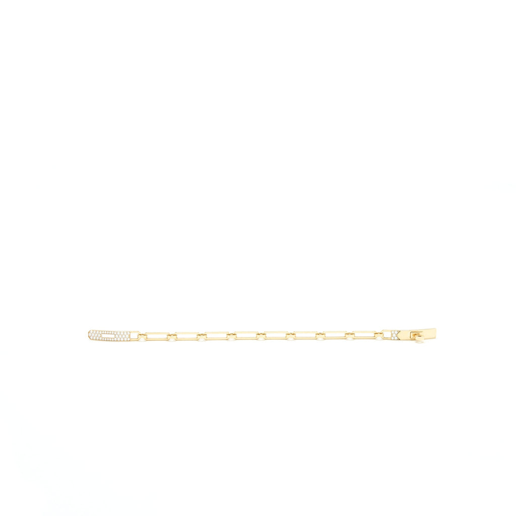 HERMES KELLY CHAIN BRACELET YELLOW GOLD WITH DIAMONDS