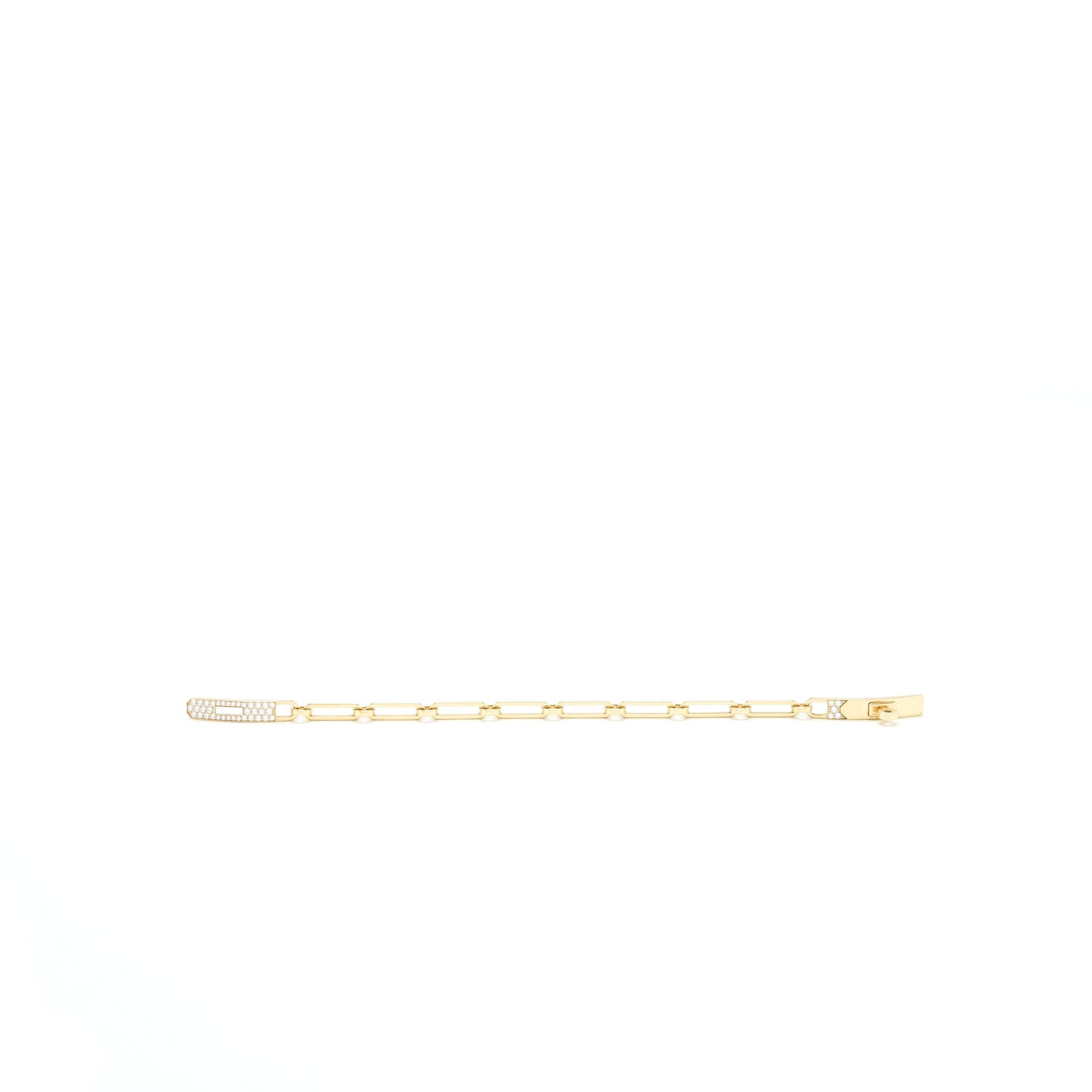 HERMES KELLY CHAIN BRACELET YELLOW GOLD WITH DIAMONDS