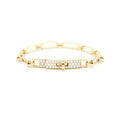 HERMES KELLY CHAIN BRACELET YELLOW GOLD WITH DIAMONDS