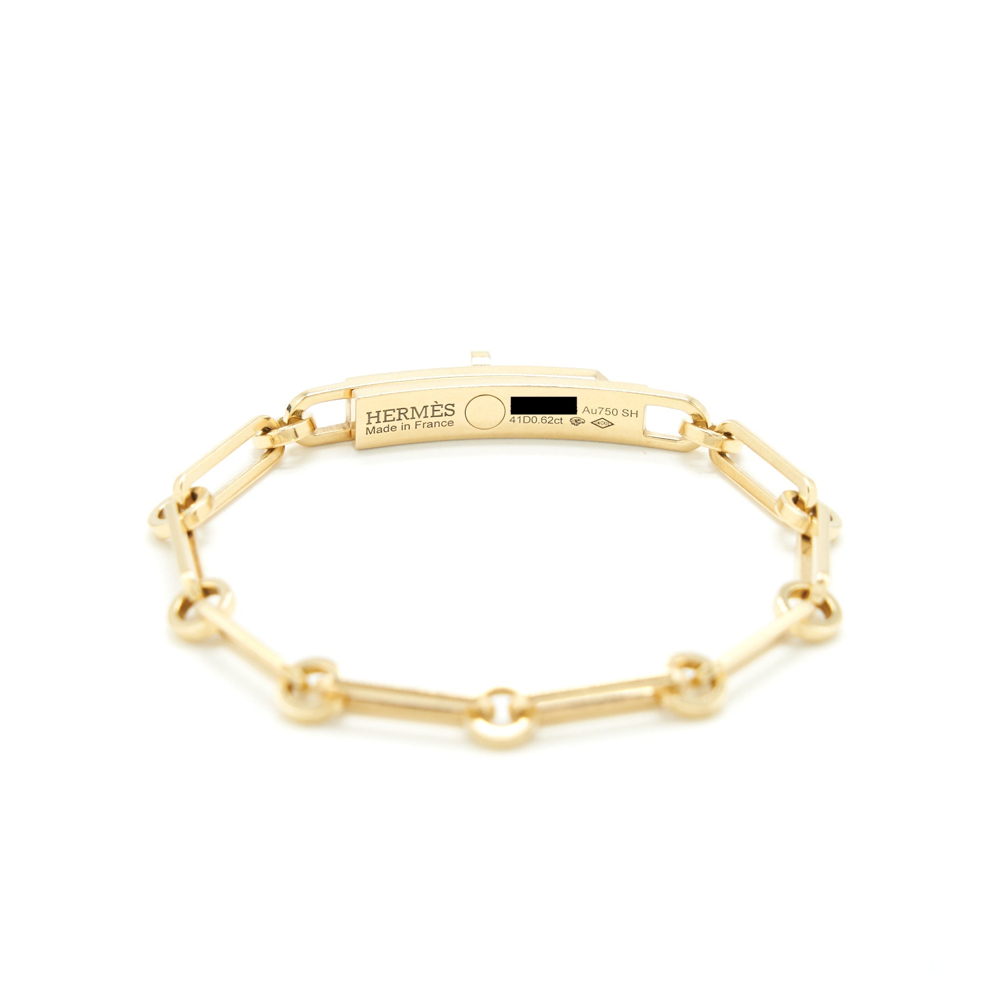 HERMES KELLY CHAIN BRACELET YELLOW GOLD WITH DIAMONDS