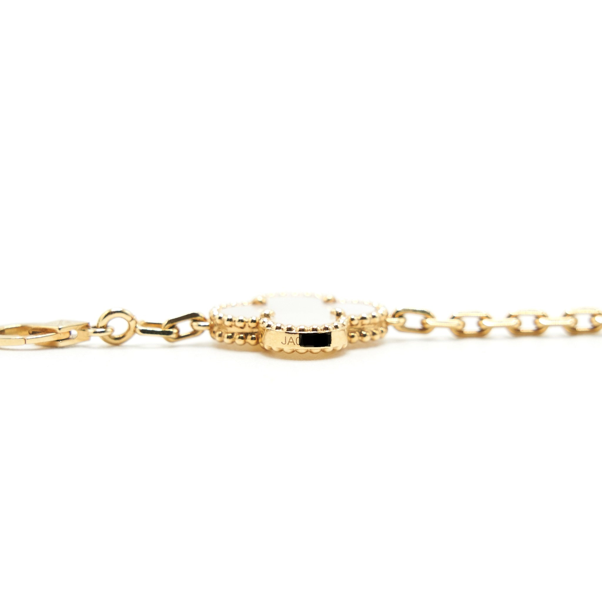 VAN CLEEF & ARPELS VINTAGE ALHAMBRA BRACELET 5 MOTIFS YELLOW GOLD, MOTHER OF PEARL