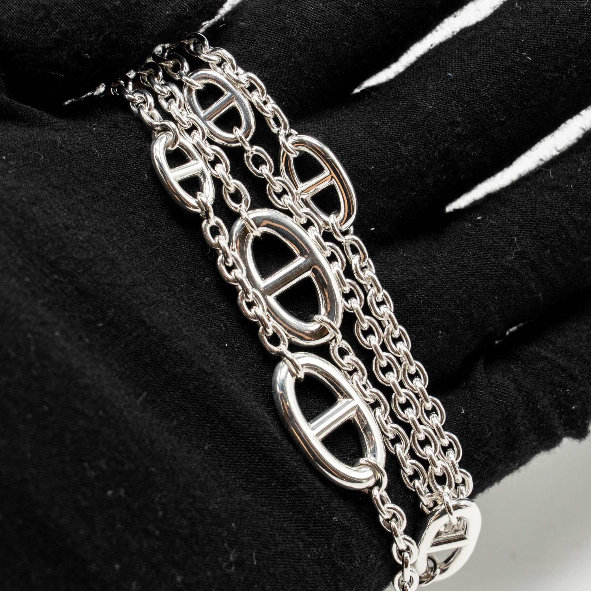 HERMES 120CM FARANDOLE LONG NECKLACE STERLING SILVER